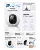 Tapo 2.5K(4MP) Caméra de Surveillance WiFi intérieure 360°, Détection Humaine AI Suivi Intelligent, Sirène et détection de Mouvement, Audio bidirectionnel, Compatible Alexa pour Bébé/Animaux C220 - 2