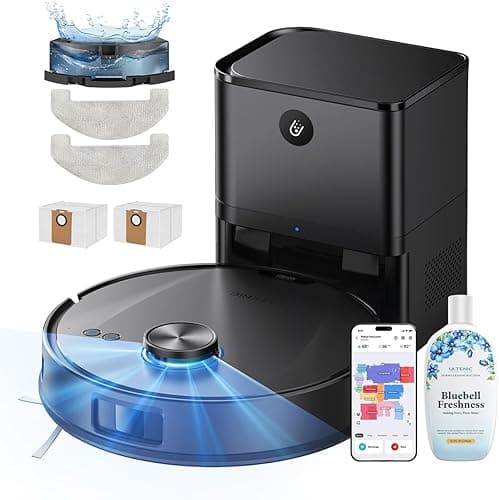 Ultenic T20 Pro Self Emptying Robot Vacuum Cleaner with Mop 8000Pa, 180 Mins Runtime, LiDAR Navigation, Up to 10 Weeks of Hands Free Cleaning Robot Vacuum for Pet Hair, Carpet, All Floors