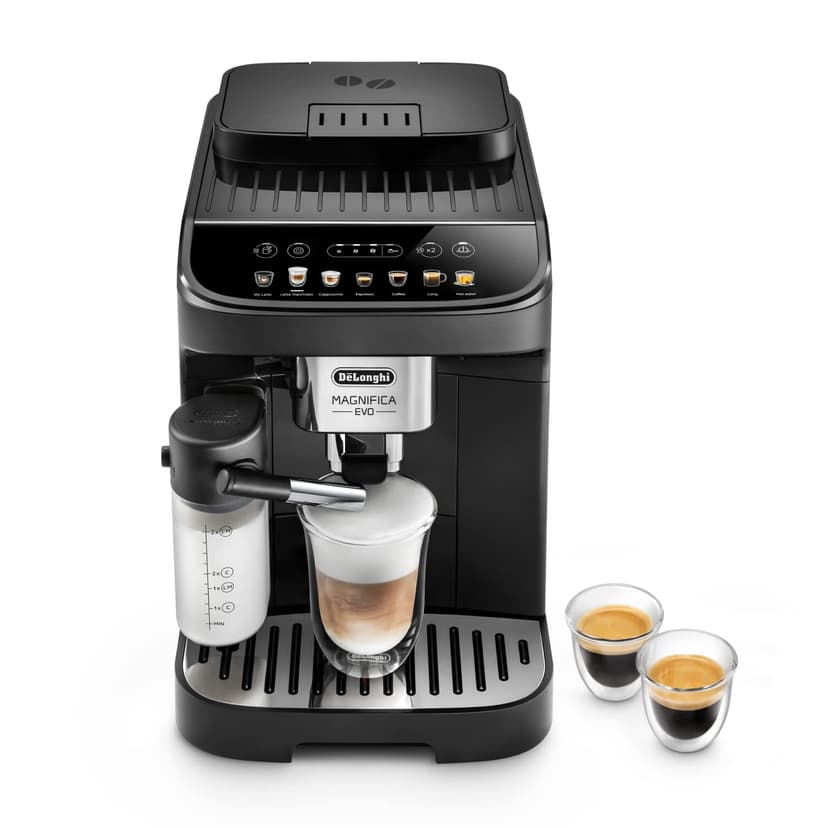 De'Longhi Magnifica Evo ECAM 292.81.B coffee machine with LatteCrema milk system, 7 direct selection buttons for cappuccino, espresso and other coffee specialties, 2-cup function, black - 1