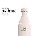 Stanley The All Day Slim Sports Water Bottle 0.6L - Cold For 6 Hours - Iced For 11 Hours - BPA-Free Recycled Stainless Steel Coffee Flask - Leakproof - Dishwasher Safe - Rose Quartz - 3