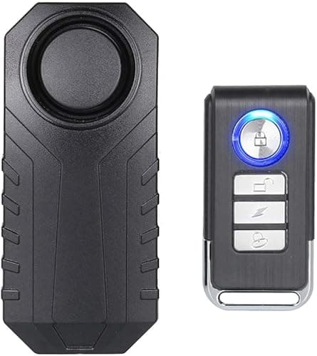 Mengshen Bicycle Alarm, Wireless Anti-Theft Burglar Security Alarm for Bike Motorcycle Car Mobility Scooter Vehicles Door Window, 113db Super Loud and Waterproof (Remote Control Included)