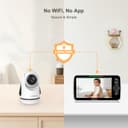 HelloBaby Moniteur Vidéo Bébé 6 Pouces, Grand Écran avec Caméra et Audio, Batterie 4000mAh Mode ECO, Vision Nocturne, sans WiFi, Communication Bidirectionnelle 8 Berceuses, Caméra PTZ à Distance - 5