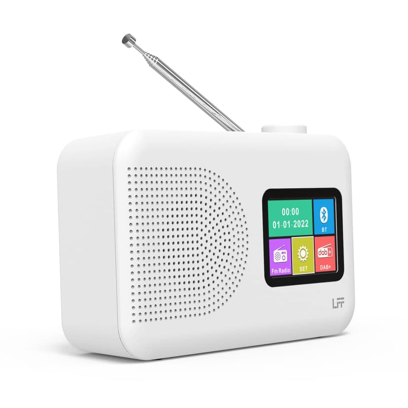 LFF DAB Radio, DAB Plus Radio, UKW-Digitalradio, Küchenradio mit Kabel oder Batteriebetriebenes, Farbdisplay Radios mit Bluetooth - 1