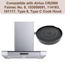 Lot de 4 filtres au carbone activés compatibles avec Airlux CR2000 Falmеc No. 6, 103050091, 114163, 101117, Type 6, Type C, remplacement pour Cook Hood, diamètre : 168 mm - 2