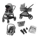Maxi-COSI Zelia S Trio Stroller 3 in 1 Set, 0-4 Years, Up to 22 kg, Foldable, Compact and Adjustable Stroller, Includes CabrioFix S i-Size Car Seat, Accessories, Diaper Bag, Grey - 1