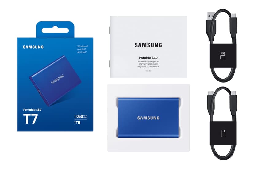 Samsung T7 Portable SSD - 1 TB - USB 3.2 Gen.2 External SSD Indigo Blue (MU-PC1T0H/WW) - 8
