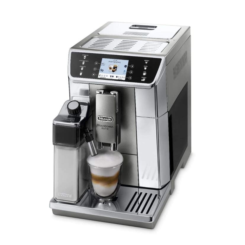 De'Longhi Prima Donna Elite ECAM 656.55. MS Machine à café entièrement automatique (3,5 Écran couleur TFT, système Lait intégré, App Contrôle, acier inoxydable, fonction de 2 tasses avant) Argent - 1