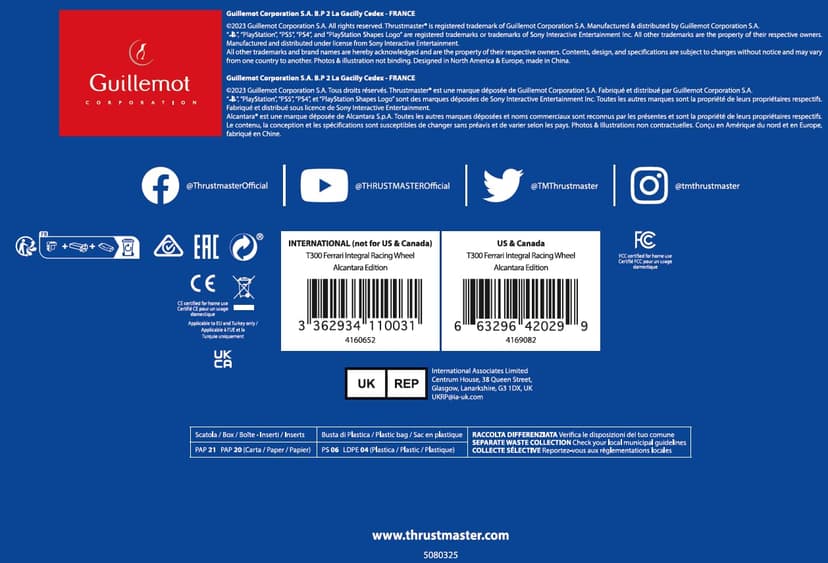 Thrustmaster T300 Integral Alcantara - High-Performance Racing Wheel and Pedal Set with Force Feedback for PC, PS4, and PS5, PS5 Pro - 7