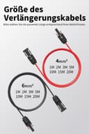 Solar Cable 4 mm²/6 mm², Solar Cable Extension 1/2/3/5/10/15/20 m, Multi-Contact 4 Solar Cable, IP67 Waterproof, Solar Cable Extension Cable - 7
