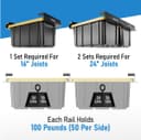 HANDT Overhead Garage Storage Rack, Connectable Heavy Duty Metal Ceiling Rails For Garage Storage Organization Shelving System (Black, 6 Bins) - 5