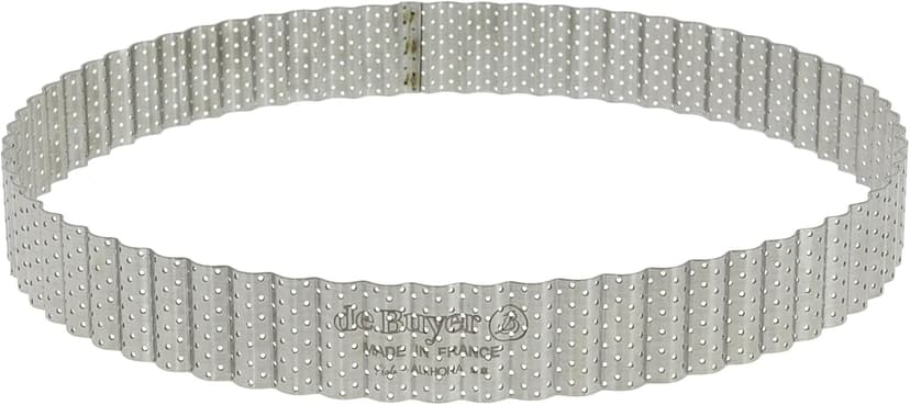 DE BUYER -3030.24 -cercle a tarte perfore cannele 24cm ht 3cm, Argent - 1
