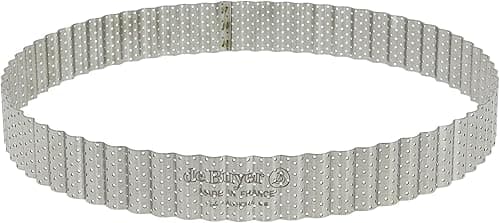 DE BUYER -3030.24 -cercle a tarte perfore cannele 24cm ht 3cm, Argent