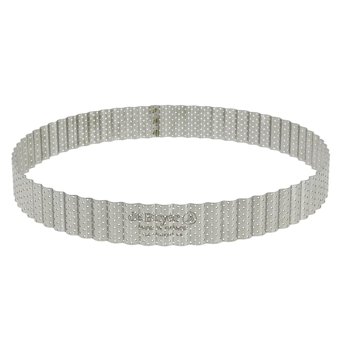 DE BUYER -3030.24 -cercle a tarte perfore cannele 24cm ht 3cm, Argent
