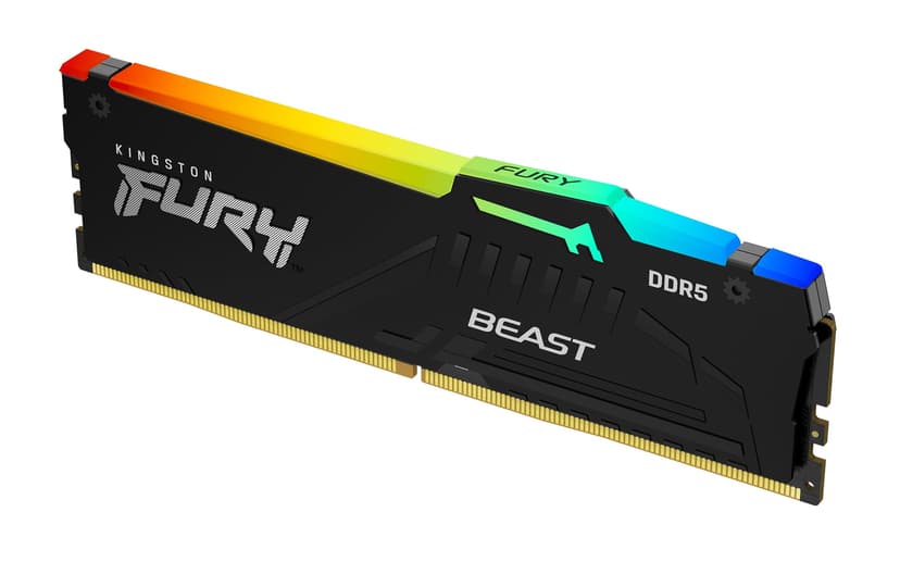 Kingston FURY Beast Black RGB 16GB 6000MT/s DDR5 CL36 DIMM Desktop Gaming Memory Single Module AMD EXPO/ Intel XMP - KF560C36BBE2A-16 - 1