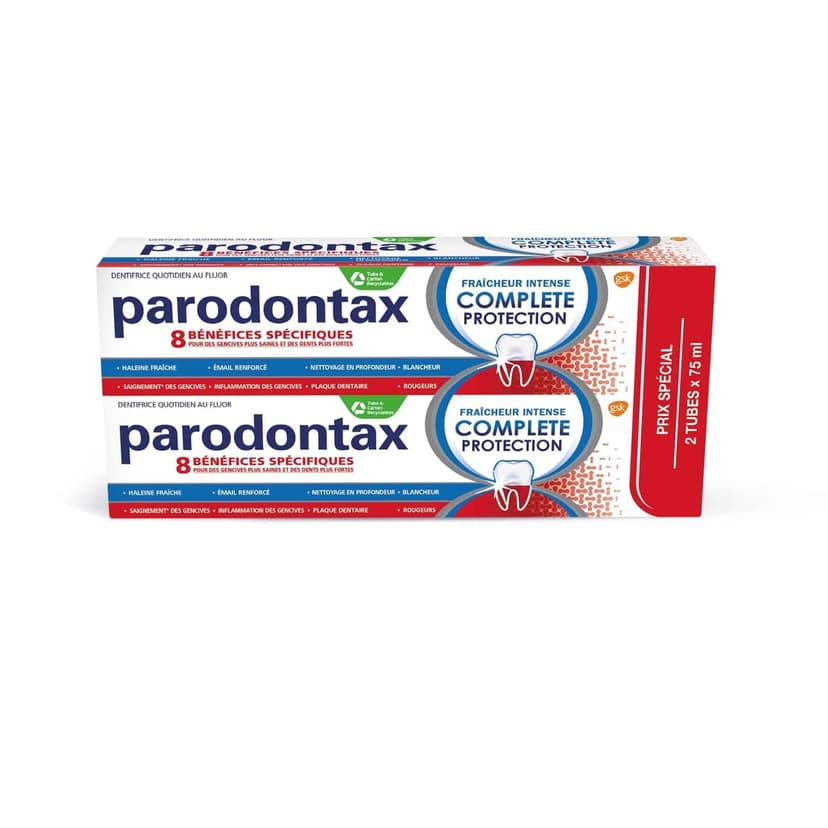 Parodontax Fluorine Toothpaste Intense Freshness Complete Protection 2 x 75ml - 1