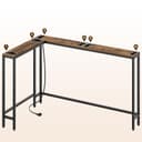 YATINEY Narrow Console Table Entrance Table 15cm Wide Hallway Table 1AC and 2 USB Ports Living Room Hallway Behind Sofa 3 Combination Modes Vintage Brown and Black XCT07CBR - 8