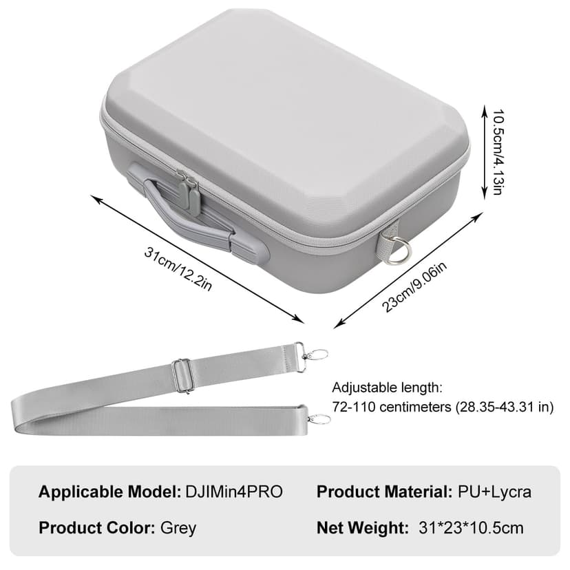 Puasok Drone Étui Portable pour DJI Mini 3/3 Pro/4 Pro, Imperméable Rangement Sac pour RC Contrôleur et Accessoires - 3