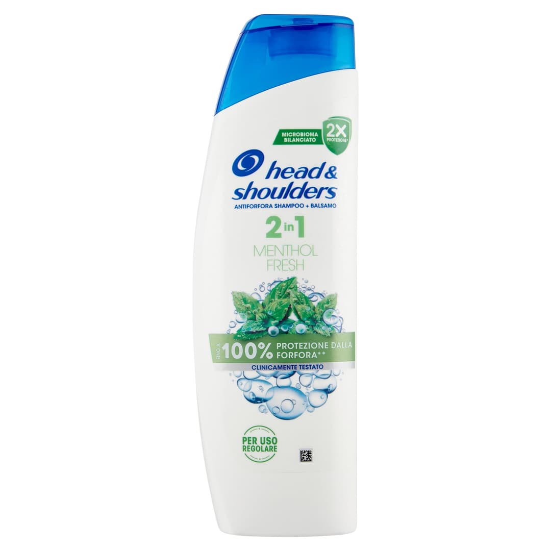 Head & Shoulders Menthol Fresh 2-in-1 Anti-Dandruff Shampoo and Conditioner 250 ml Up to 100% Protection Against Dandruff. Clinically Tested. For All Hair Types. For Daily Use. Menthol Fragrance