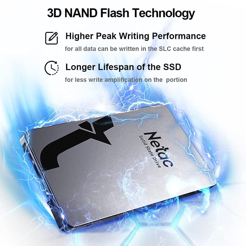 Netac SSD 256GB Internal Solid State Drive SATA SSD 2.5' Up to 510MB/s Faster than HDD for Laptop Computer Upgrade(Silver Gray 256GB) - 6