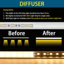 Chesbung 6 Pack U Shape Led Aluminum Profile for LED Strips, 1Meter/3.3ft Led Aluminum Channel with Milky White Cover, Led Track Diffusers with End Caps, Mounting Clips and 90 Degree Corner Connector - 4