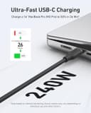 Anker USB C Cable, 240W Type C Flow Cord, Fast Charging for MacBook Pro, iPhone 17/16/15, iPad Pro, Samsung Galaxy,and More (USB 2.0, 6FT, Black) - 4
