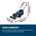 Bosch Professional 18V System Cordless Lawnmower GRA 18V2-46 (Cutting Width: 46 cm, 6-Level Cutting Height Adjustment, 60 Litre Fabric grassbag, incl. 2 x Isolator Key, Mulch Plug) - 6
