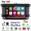 2+32G Android 13 Autoradio pour Skoda Fabia 2007-2014 avec sans Fil CarPlay Android Auto, 7 Pouces Radio Stéréo avec Navigation GPS Bluetooth Wi-FI FM RDS Caméra de recul Incluse - 7