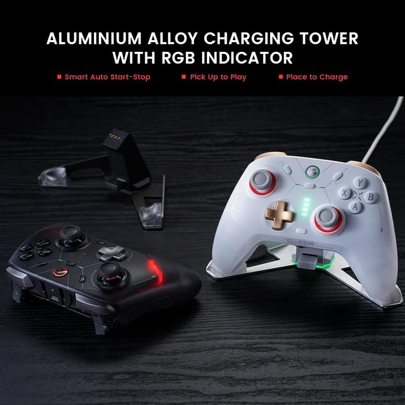 GameSir Cyclone 2 PC Controller Mag-Res TMR Sticks 1000Hz Report Rate Hall & Micro 2-in-1 Triggers RGB Lighting with Charging Dock for PC/Switch/iOS/Android （Noir） - 6