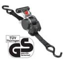 Master Lock 3238EURDAT Retractable Ratchet Tie Down Strap with S-Hooks, Black, 3m x 25mm Strap, Pack of 2 - 2