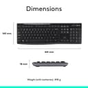 Logitech MK270 Wireless Keyboard and Mouse Combo for Windows, 2.4 GHz Wireless, Compact Mouse, 8 Multimedia and Shortcut Keys, 2-Year Battery Life, for PC, Laptop, QWERTY UK English Layout - Black - 9
