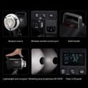 Godox MS300-V 300W Studio Flash with Upgraded LED Modeling Lamp, 2.4G Wireless X System, Bowens Mount - Ideal for Fashion, Advertising, and Studio Photography - 4