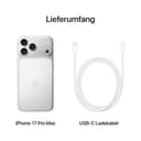 Apple iPhone 17 Pro Max 256GB: 6.9-inch display with ProMotion, A19 Pro chip, Record battery life on iPhone, Pro Fusion camera system, Center Stage front camera; Silver - 6