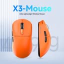ATTACK SHARK X3 49g SUPERLIGHT Mouse, PixArt PAW3395 Gaming Sensor, BT/2.4G Wireless/Wired Gaming Mouse, 6 Adjustable DPI up to 26000, 200 Hrs Battery, Office Mice for Win11/Xbox/PS/Mac (Orange) - 2