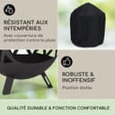 blumfeldt Fire Pits for Garden, Fire Bowl Camping Firepit, Outdoor Wood Burners for Camp Firepit with Steel Base Stand, Outside Fireplace Log Burner w/Poker, Circular Weatherproof Firebowl for Garden - 3