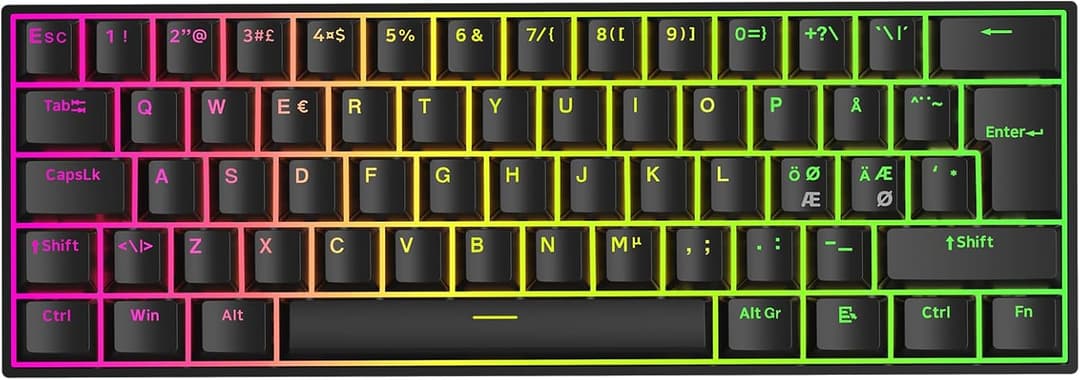 MCHOSE ACE60 Pro HE Magnetic Gaming Keyboard, 60% Wired Gaming Keyboard with 8K Rapid Trigger, Hall Effect Switches, 128K Scan Rate, 0.01mm Precision, RGB, PBT Keycaps, SOCD & Snap, Black