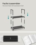 SONGMICS 10-Tier Shoe Rack, Shoe Stand, Space-Saving Shoe Storage, 45 x 28 x 173 cm, Metal Frame, Non-Woven Fabric Shelves, for Hallway, Bedroom, Black LSH010B02 - 5