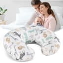 KBIBCK Nursing Pillow, Nursing Pillow Cover Made of 100% Cotton, Ergonomic Nursing Pillow, Small, Small Nursing Pillow (Cute Animals) - 1