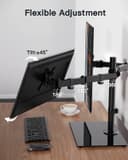 ErGear Dual Monitor Stand for 13"- 32" Screen, Freestanding Dual Monitor Arm Desk Mount with Sturdy Base, Adjustable Double Stand Hold 8KG/Arm Gaming - 4