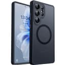 CANSHN Coque Magnétique pour Samsung Galaxy S25 Ultra(6,9 Pouces), [Protection Complète de l'appareil Photo] Housse Fond Mat Translucide,Noir - 1