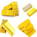 VALICLUD Pack of 5 Gold Bars Brick Bars Replica Film Prop Plastic for Party Favourite Small Activity Props Birthday Decoration Goodie Bags Fillers - 7