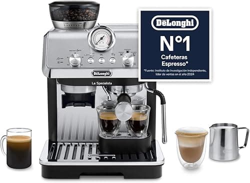 De'Longhi La Specialista Arte EC9155.W, Filter Door Machine, Manual Espresso Machine with Mill, 8 Grind Levels, 15 Bars, 3 Temperatures, Steam Nozzle, Including Barista Kit, White