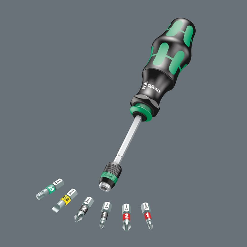 Wera 05051016001 Kraftform Kompakt 20 Tools Finder 1, avec pochette, 7 pièces, Noir/vert Taille Unique - 3