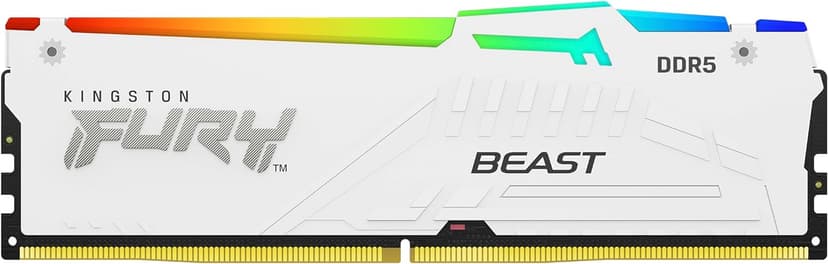 Kingston FURY Beast White RGB 32GB (2x16GB) 5600MT/s DDR5 CL40 DIMM Desktop Gaming Memory Kit of 2 Intel XMP - KF556C40BWAK2-32 - 1