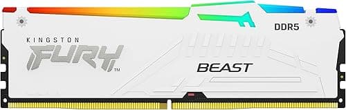Kingston FURY Beast White RGB 32GB (2x16GB) 5600MT/s DDR5 CL40 DIMM Desktop Gaming Memory Kit of 2 Intel XMP - KF556C40BWAK2-32