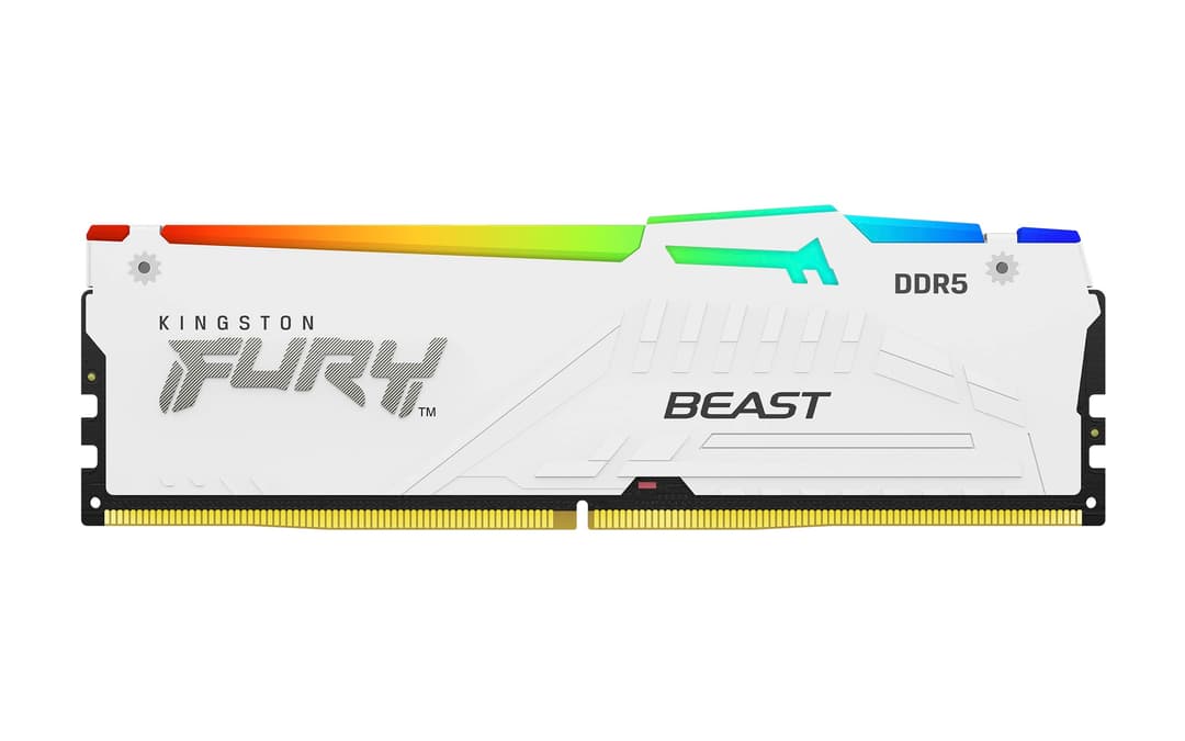 Kingston FURY Beast Blanc RGB 32Go (2x16Go) 6000MT/s DDR5…
