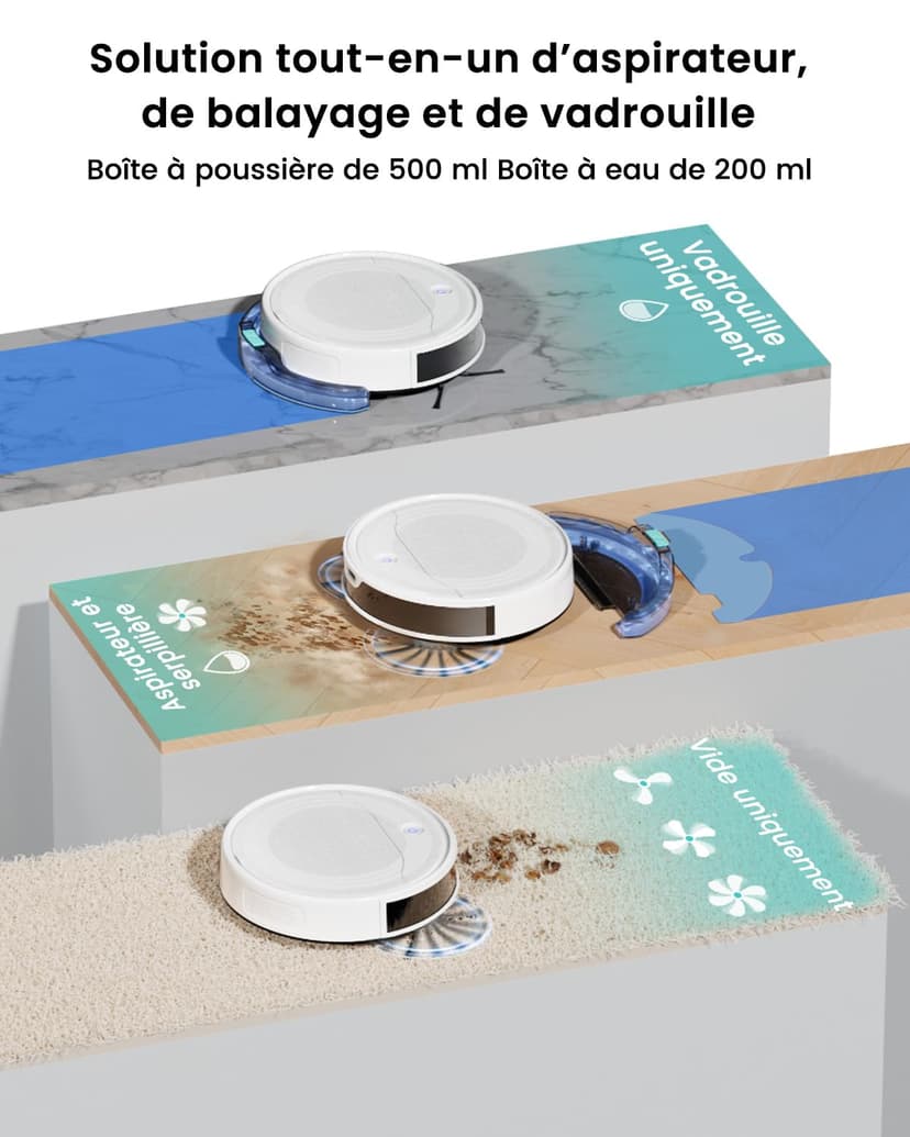 Lefant Aspirateur Robot 6000Pa, Navigation Laser dToF, Évitement Précis des Obstacles, Contrôle par App/Alexa, Anti-Enchevêtrement Idéal pour Poils d'animaux, Cheveux et Sols Durs, M310 Ultra - 9