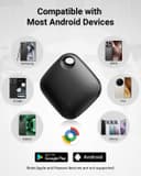 Android Smart Tag, Tracker Compatible with Google's Find Hub (Android Only), IP68 Waterproof, Bluetooth Locator for Keys/Luggage/Wallets, 4 Black - 7