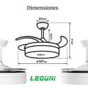 Ventilateur avec lumière LED 72 W Ventilateur invisible Ultra silencieux avec télécommande et pales rétractables Φ52 x H40 cm Décoration lumière froide/neutre/chaude intérieure Plafonnier éclairage - 2