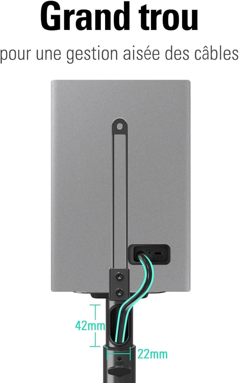 Mounting Dream Speaker Stands Height-Adjustable for Satellites up to 5 kg, Set of 2 Floor Stands - 4