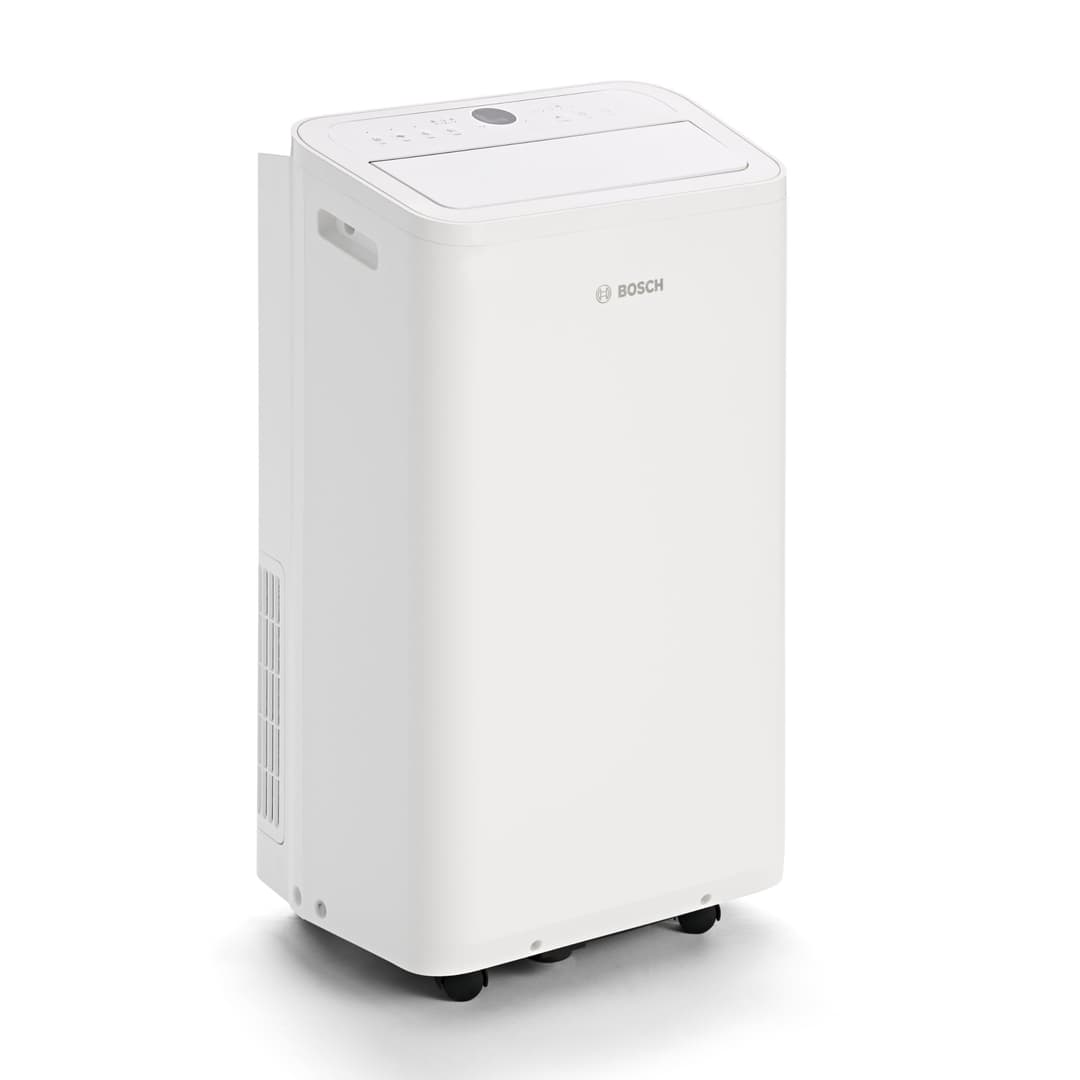 Bosch Cool 4000 Portable AC - 3-in-1: Air conditioning, dehumidifier, fan - 2.6 kW for rooms up to 35 m² - With automatic mode, silent mode & sleep mode (48 db (A)) [Energy class A+].